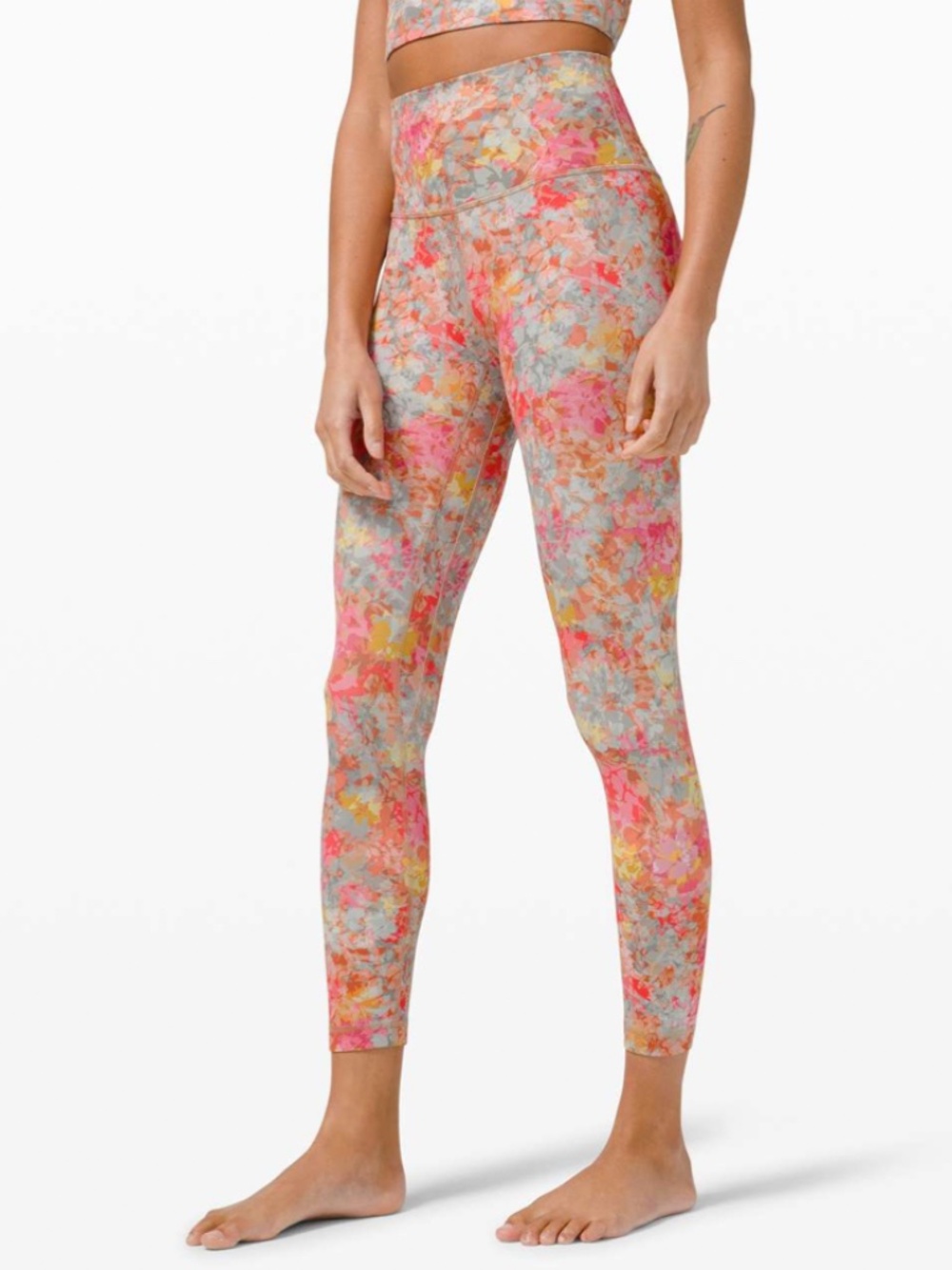 Women’s lululemon athletica align floral pink leggings size 12 athletic
